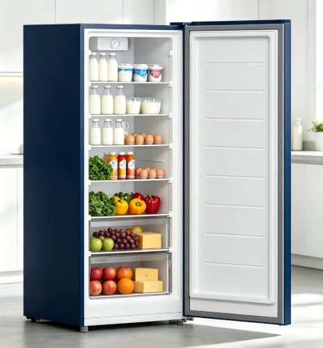 7.1 Cu.Ft Dark Navy Single Door Modern Refrigerator, Quiet Energy Saving Fridge for Bedroom Dorm Apartment