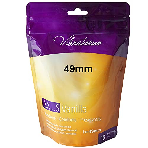 Paquet de 18 préservatifs VIBRATISSIMO "MaTaille" 49mm pour des sensations pures et naturelles extra lubrifiés Cover
