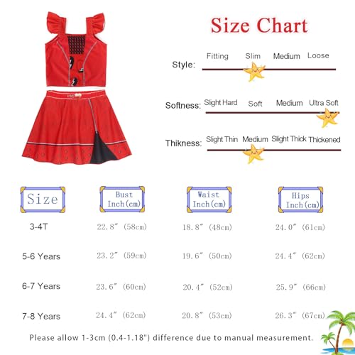 Image of WonderBabe Swimsuit for Girls Fancy Dress Up Swimsuits Party Bathing Suits Set for Toddler Girls Size 5t 6t Red