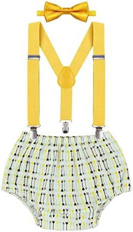 MYRISAM Wild ONE Cake Smash Outfit Boy First Birthday Photo Shoot Printed Bloomers Suspenders Bowtie Baby Shower Costume