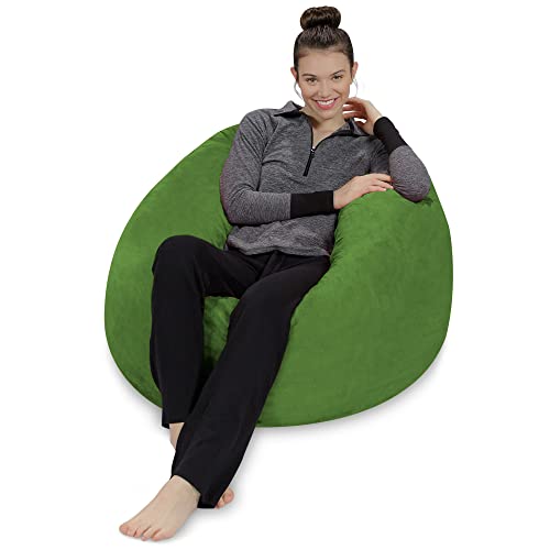 Sofa Sack Bean Bag Chair: 3' Memory Foam Furniture Bean Bag - Medium Sofa With Soft Micro Fiber Cover - Grasshopper Green #TOP2