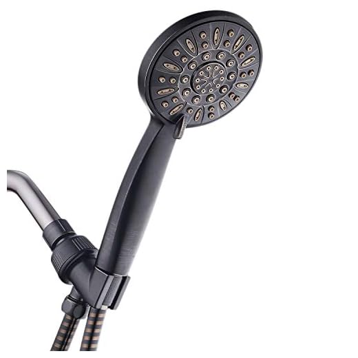 AquaDance Oil Rubbed Bronze High Pressure 6-Setting Hand Held Shower Head with Extra-Long 6 Foot Hose & Bracket – Anti-Clog Nozzles – USA Standard Certified – Top U.S. Brand