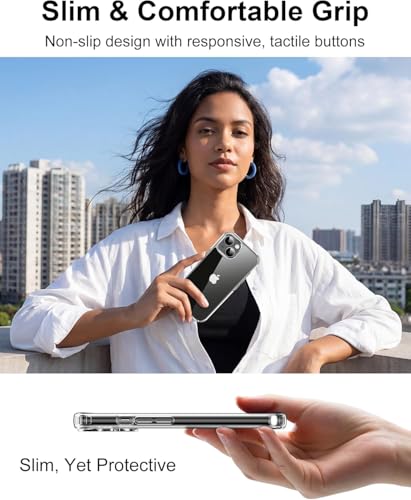 Image of DIZORO Crystal Clear Compatible with iPhone 15 Case with Anti-Yellow Anti-Scratch Shockproof Transparent Cover