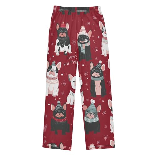 ZZXXB Happy New Year Bulldog Boys Long Pants Soft Trousers