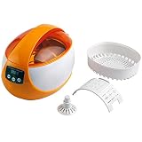LNLN Digitales Ultraschallreinigungsbad, 750 Ml, 50 W, 42 kHz, Beheizte Ultraschallwaschanlage, 5-Gang-Zeitmessung, Schmuck FüR ZahnäRztliche Uhren, Mit Entgasung