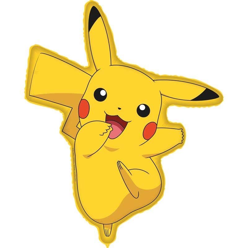 Procos - Ballon en aluminium surdimensionné Pokémon Pikachu, ballon pour remplissage d'air ou d'hélium, cadeau, décoration