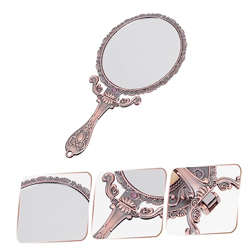 Miroir à main rétro pliable rose pour retouches express faciles - 6