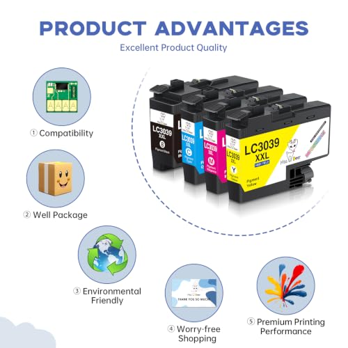 Image of Miss Deer LC3039 XXL BK /C /M /Y Ink Cartridges