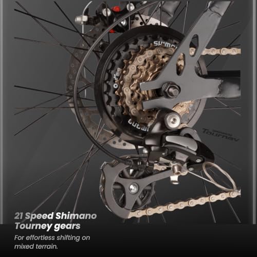 Image of HORNBACK ZORQ+ Mountain Cycle 24 Inch | Shimano 21-Speed Gear Cycle | PulsePods DRL + Indicator Lights | VeloBlade Visor | FXK Pro 100mm Lockout Suspension | for Men & Women