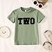 BOUTIKOME 2nd Boys Birthday Shirts Two Toddler Embroidery T-Shirts Baby Birthday Outfit Kids Party Chenille Patch Tee Tops(Green-2Y)