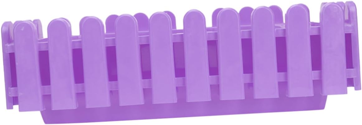 Cabilock Plastic Fence Flower Window Box Vegetable Planters Succulent Pot Rectangular Flower Pot for Windowsill Patio Garden Home