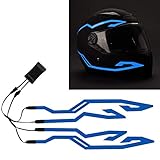 4PCS Upgrade Rechargeable Motorcycle Helmet Light, Night Riding Signal Helmet EL Light Sticker, 3...