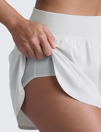 Image of CRZ YOGA High Waisted Split Running Shorts 3 inch | Mesh Liner, Quick Dry, Lightweight, for Women