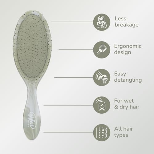 Wet Brush Original Detangler Hair Brush, Green (Watercolor Waves), Ultra-Soft IntelliFlex Bristles, Detangling Bristles Glide Through Tangles (Wet Dry & Damaged Hair), Women & Men