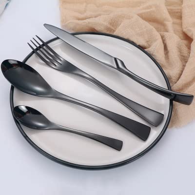 Couverts en acier inoxydable 24 pièces : vaisselle durable haute résistance au lave-vaisselle