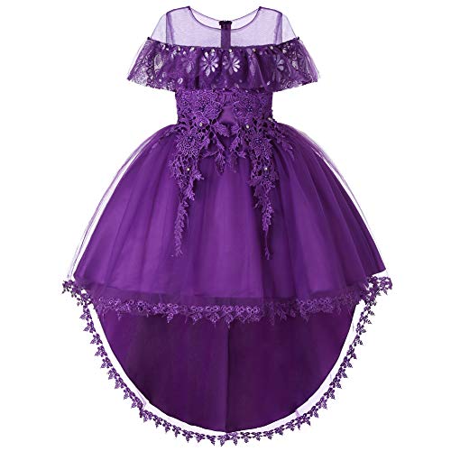 Robe de princesse fille dentelle violette 6 ans anti-irritation pour cérémonie