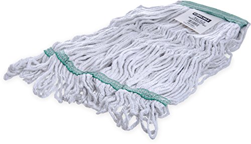 Serpillère Carlisle verte franges coton absorbante pour nettoyage sol cuisine