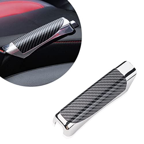 Qodolsi 1 Pc Car Handbrake Cover, 4.9" X 1.3" Parking Handbrake Decorative Cap, Abs Auto Comfortable Grip Handbrake Cover, Compatible With Most Vehicle Knob Handbrake Guards (Carbon Fiber Black) #TOP16