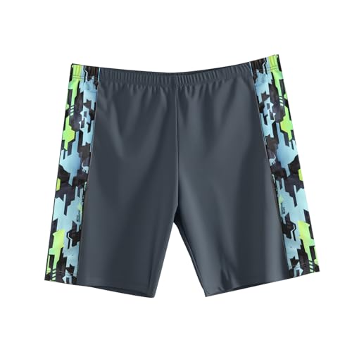 PAHUVOE Bañador Niño, Shorts de Baño, KU05 (FR/ES, Edad, 5 años, 6 años, Regular, Gris)