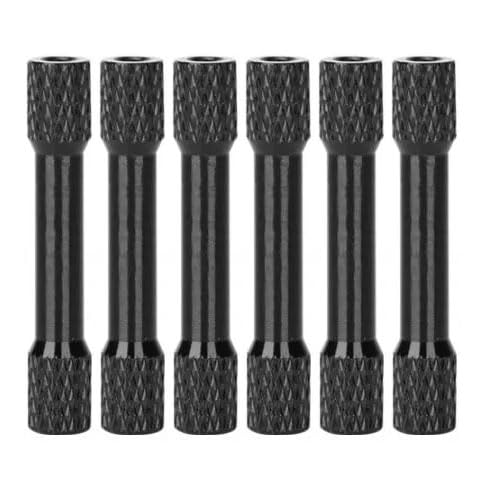 RCsupplier 100pcs M3X28 Black Double-Head Knurled Aluminum standoffs for FPV/Drone/Racing Car Simracing/RC(Double-Head Knurled Standoff M3x28mm,Black,100)