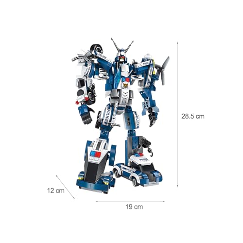 Image of SKY LINE OCEAN 6-in-1 Robot Toy Building Block Set Toys | Steam Kit for Kids | Build Robots & Mecha Warriors (577+ Pcs) | Birthday Gift for Boys & Girls || 5 Year Structural Warranty