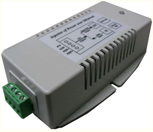 Convertidor DC-DC de alta potencia con entrada de terminal de cable +/-36-72 VCC, salida PoE pasivo de 24 V y 35 W, 10/100 MB, conexión PoE: pines 4,5 (V+) y 7,8 (V-), blindado y protegido contra sobretensiones, aislamiento entre entrada y salida miniatura 1