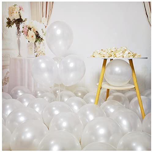 Image of 300 Pack White Pearl Balloons 12 inch Pearl White Latex Party Balloon Bulk for Various Party Events Decorations