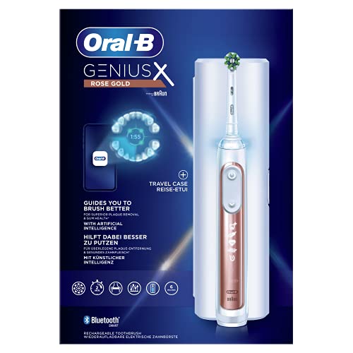 Oral-B Genius X Brosse à Dents Électrique Rechargeable avec 1 Manche Intelligence Artificielle, Or...