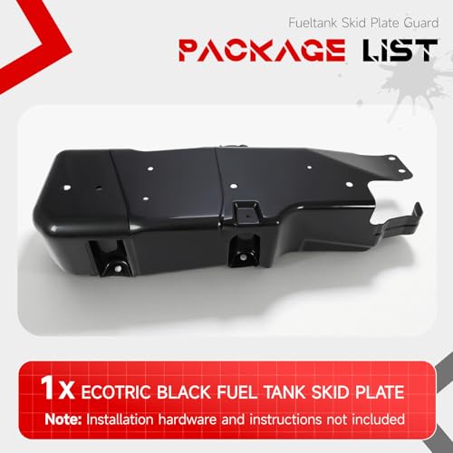 Image of ECOTRIC Fuel Tank Skid Plate Compatible with 07-18 Jeep Wrangler JK 2-Door | Black Replacement for 52059743AJ Gas Tank Guard Protective Cover Heavy Duty Steel
