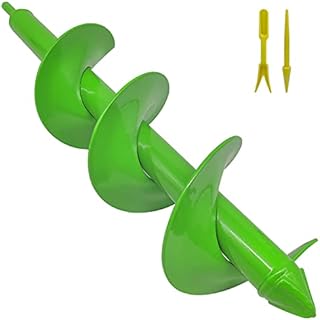 Yur1help 10x40cm Strong Garden Auger Spiral Drill Bit for Planting, Heavy Duty Bulb Planter Auger Hole Digger Fit for Hard Soil/Clay, Compatible with 3/8" Hex Drive Drill