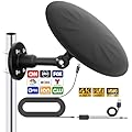 Omni Directional TV Antenna Outdoor, Outdoor Antenna for Smart TV, 720° Long Range Reception Digital HD Signal, with Super Signal Booster, for Attic/Camping/RV/Boat, 2025 Latest. (Black, Large)