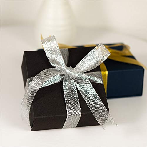 Molshine WT-OR64 125Yard(5Rolls) Silver Organza Ribbons Shimmer Sheer Thin Glitter Ribbon thumb #3