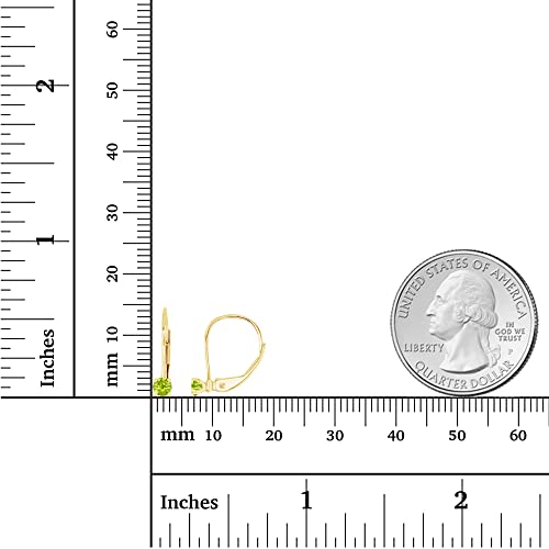 14k Gold Plated 925 Sterling Silver 3mm Round Hypoallergenic Genuine Birthstone Leverback Earrings4