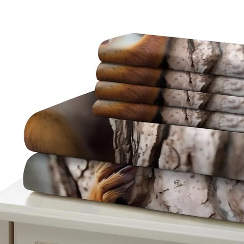 Housse de couette écureuil anti-pli linge de lit imprimé confortable - 7
