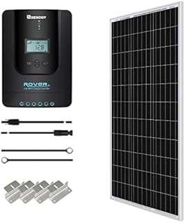 Renogy 100 Watt 12 Volt Monocrystalline Solar Starter Kit with 20A Rover MPPT Charge Controller