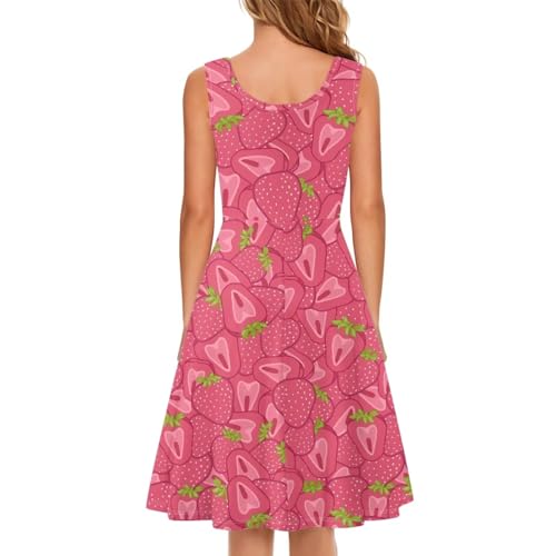 Image of TOADDITDO Womens Summer Sleeveless Tank Dress with 2 Side Pockets XS-4XL Plus Size