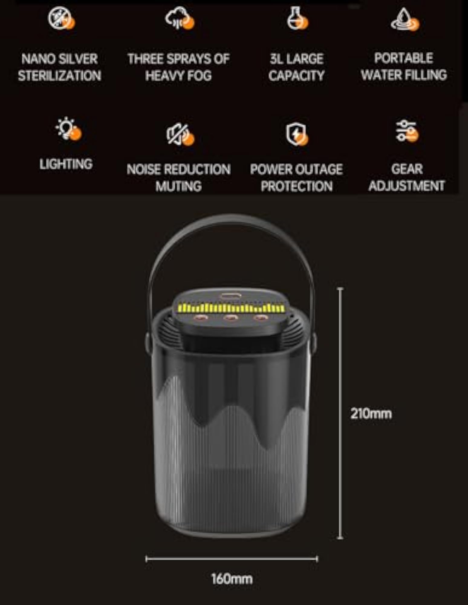Dual Nozzle Mist Humidifier for Large Rooms, Essential Diffuser