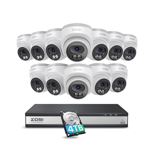 ZOSI C220 16CH 4K PoE NVR System with 12×4MP Cameras