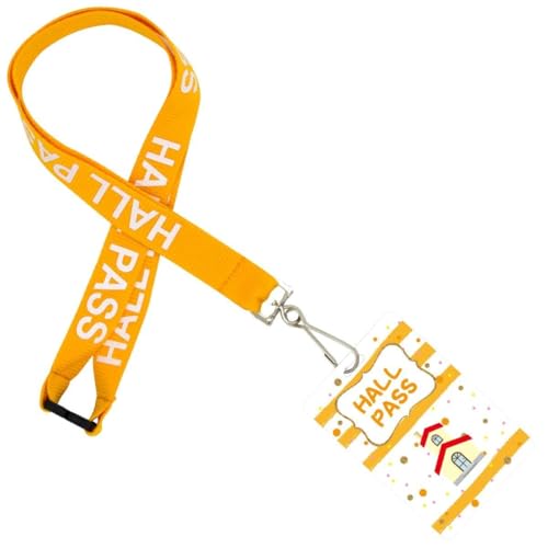 Ceiba Tree Sprinkles Style Hall Pass Lanyards – Set of 6 (Hall, Office, Library, Nurse, Boy & Girl) with Breakaway Buckle for Students, Teachers & Office Supplies