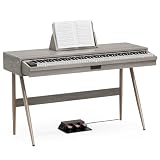 UMOMO 88 Key Weighted Digital Piano, Both Desk & Vanity Desk Piano, 88 Key Progressive Hammer-action Keyboard Piano for Beginners with MIDI, Gray