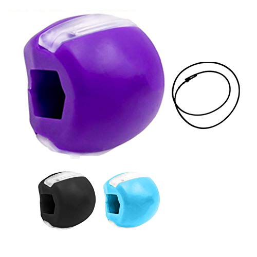 LEGAMARK ejercitador de mand�bula, tonificador facial maxilar, bolas de silicona para morder y ejercitar el doble ment�n, dispositivo fitness de belleza. (Morado)