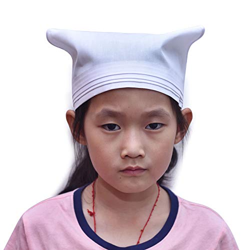 三角巾 子供用 無地 キッチン用シンプルエプロンと共に 幼稚園 保育園 入園入学 学用品 三角布 学校 給食 キッズエプロン マジックテープ こども使 いやすい (白)