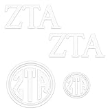 Zeta Tau Alpha Decal Kit for Laptop, Car, Yeti, Water Bottle (White)