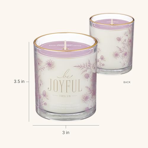 Image of Christian Art Gifts Be Joyful Scented Candle: Soy Wax, Pure Essential Oils