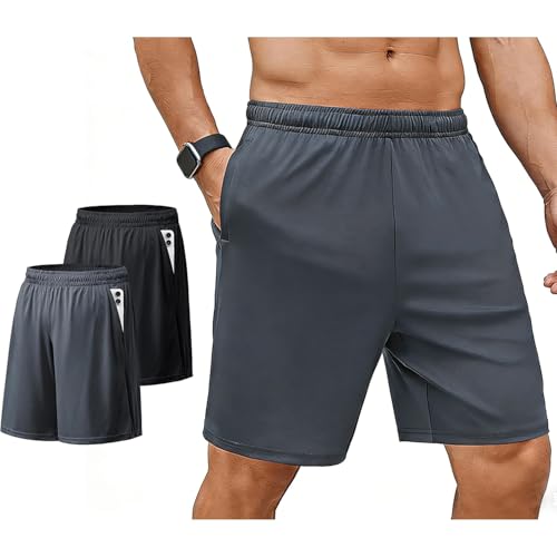 Consejos para Comprar Ropa de Running para Hombre los 5 mejores. 43 2 Piezas Shorts Deportivos Hombre Holgados,Shorts Para Correr Hombre De Secado Rápido,Cinturón Elástico Con Cordón,Con Bolsillos,Apto Para Deportes,Fitness,Running (Negro +...
