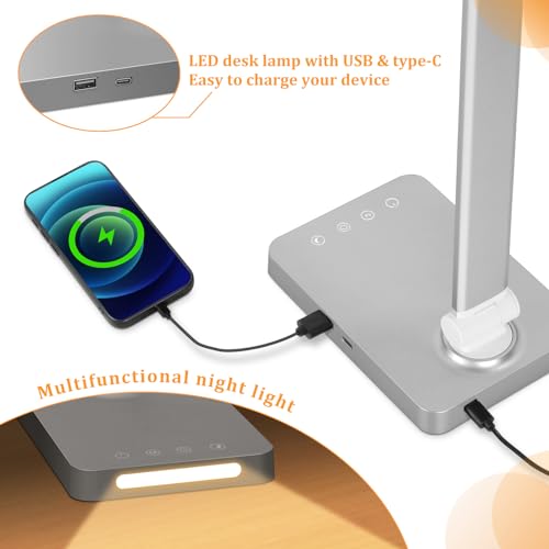 image for Dott Arts LED Desk Lamp with USB Ports,Touch Desk Lamps for Home Offic