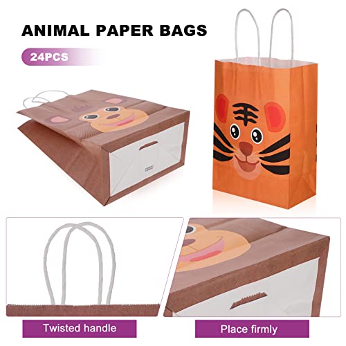 Toddmomy 24 Unidades Saco De Papel Sacos De Papel De Animais Saquinhos De Guloseimas Lembrancinhas D