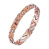Jecanori Pure Copper Bracelets for Women,Ultra Magnetic Bracelets for Women with 3500 Gauss Magnets,Crystal Valentine’s Day Jewelry Gift, Sizing Tool