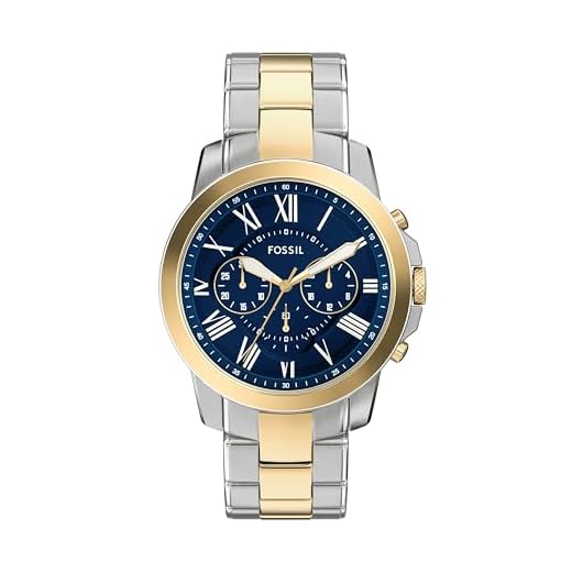Fossil Relógio masculino Grant cronógrafo de aço inoxidável em dois tons (modelo: FS6132)