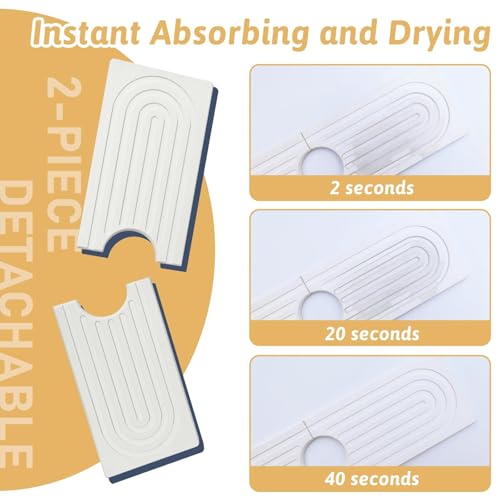 Faucet Mat for Kitchen Sink, 18" Wide Diatomite Fast Drying Stone Tray, Super Absorbent, Prevents Moisture Buildup, Faucet Water Splash Guard for Bathroom Counter, Sink Protector Gift for Mom, White by LushSpring - Image 5
